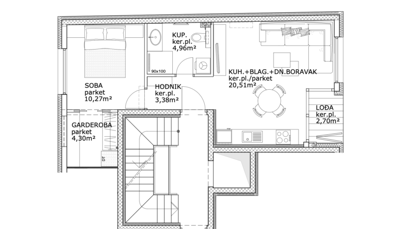 Novogradnja – Trešnjevka Sjever | 45 m² | 2. kat | Prodaja