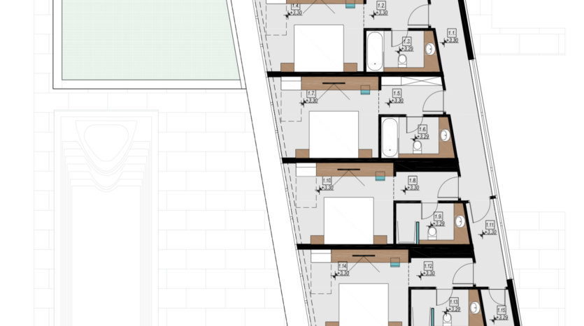 Projekt za integralni hotel, 7 vila i 7 bazena 2