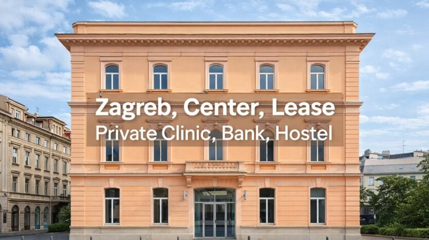 Zagreb, centar grada, poslovna zgrada, zakup (klinika, banka, tvrtka)