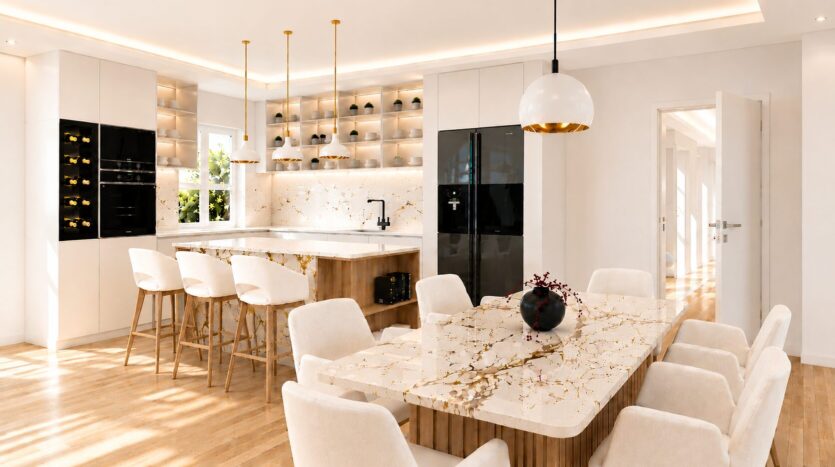 Moderna kuhinja s blagovaonicom