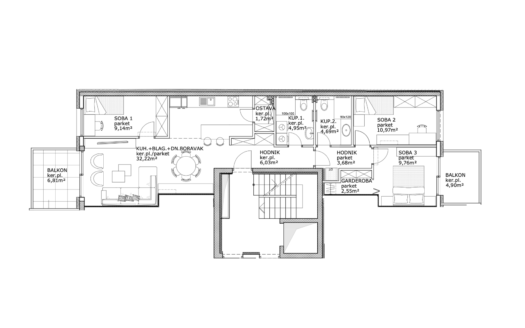 New construction in Trešnjevka N I 91 m² I 3-Rooms I 2 Balconies I Sale